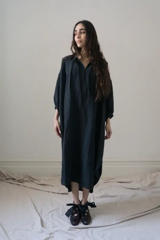 Orion Linen Dress - Black