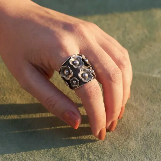 Sterling Silver Flower Garden Ring