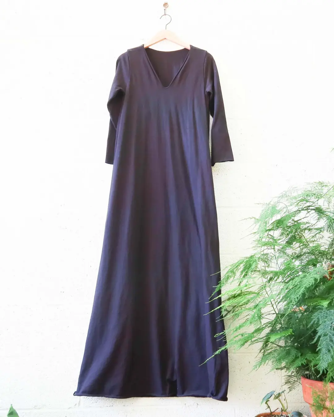SALE - Ava Built in Bra Ojai Long Dress / S / Midnight / Organic Cotton (70)