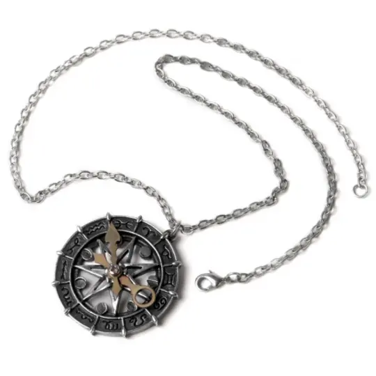 Astro-Lunial Compass Pendant in Antiqued Pewter