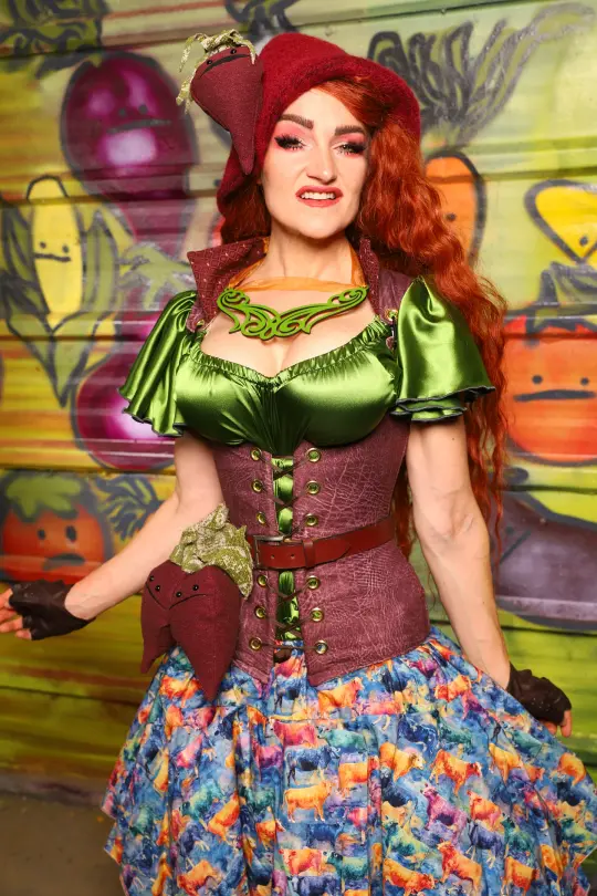 Vixen Underbust Corset in Beetroot Distressed Suede - The Hoedown Throwdown Collection