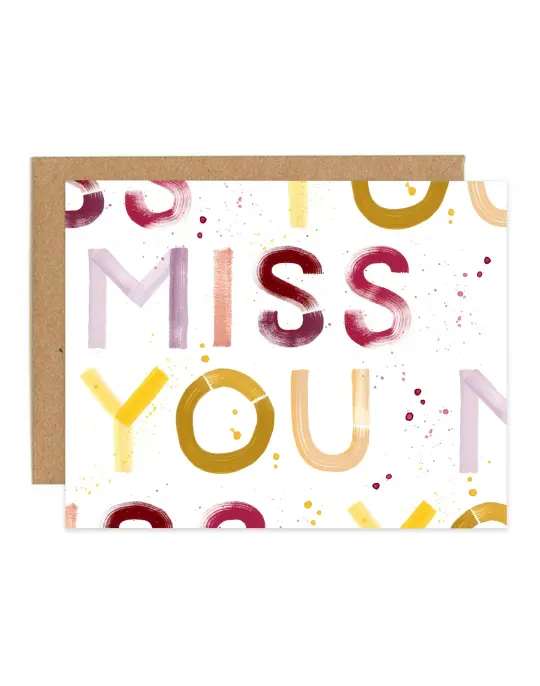 Miss You Block Greeting Card