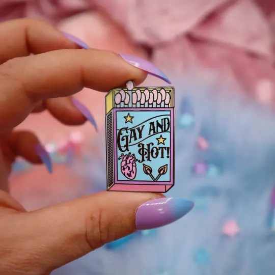 Gay And Hot Enamel Pin