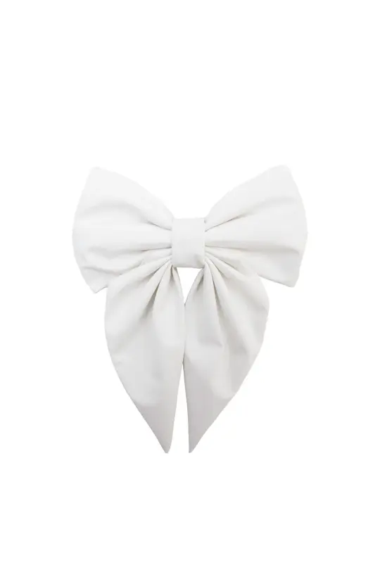 Hair Bow Clip | White Grace