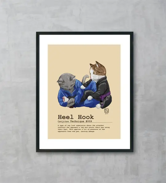Catjitsu Technique 009 Heel Hook, Fine Art Print