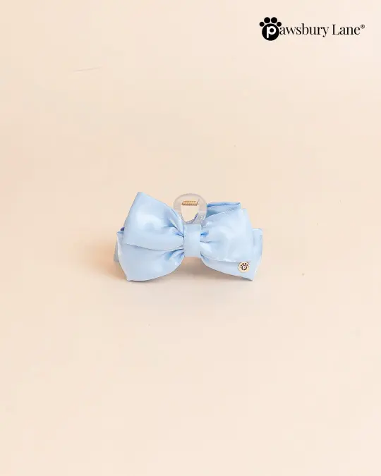 The Satin Collection - Bow Claw Clip - Cornflower
