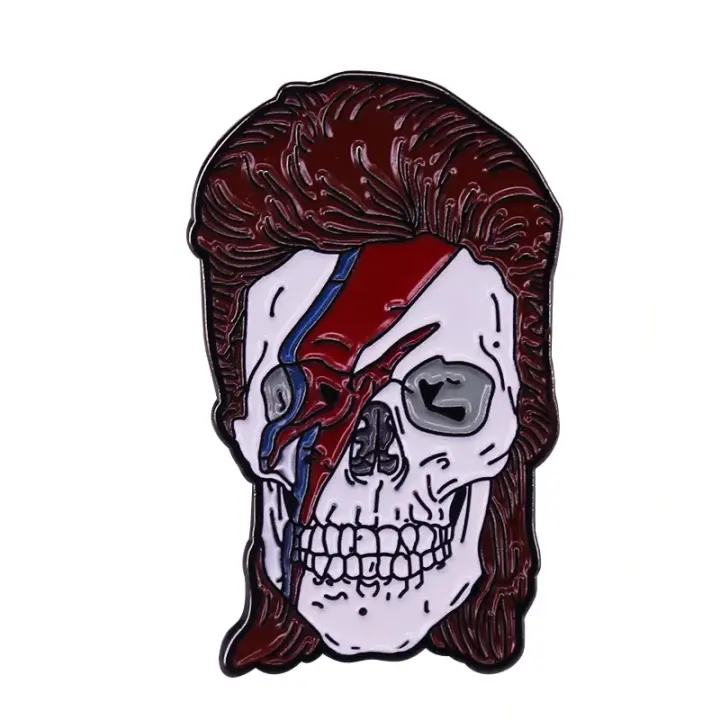 Lightning Bolt Skull Pin