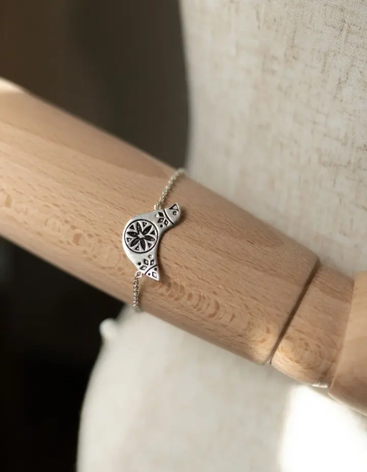 Bracelet 'Svyra' oiseau lituanuen en argent 925