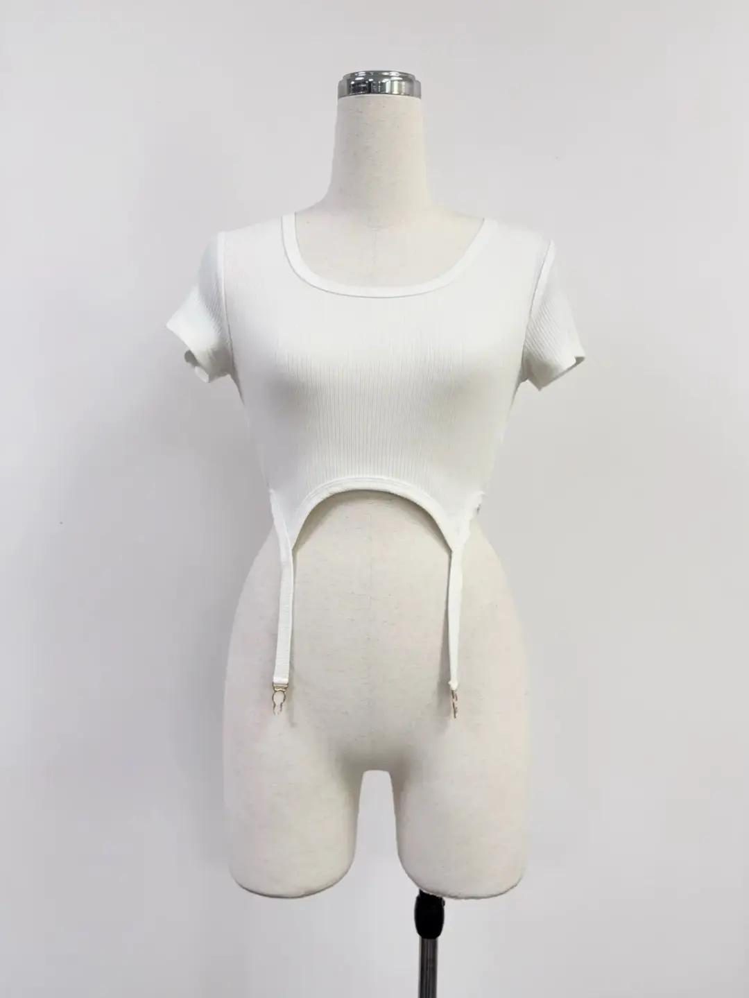 SAMPLE #403 - S Tencel Rib Garter Tee - White