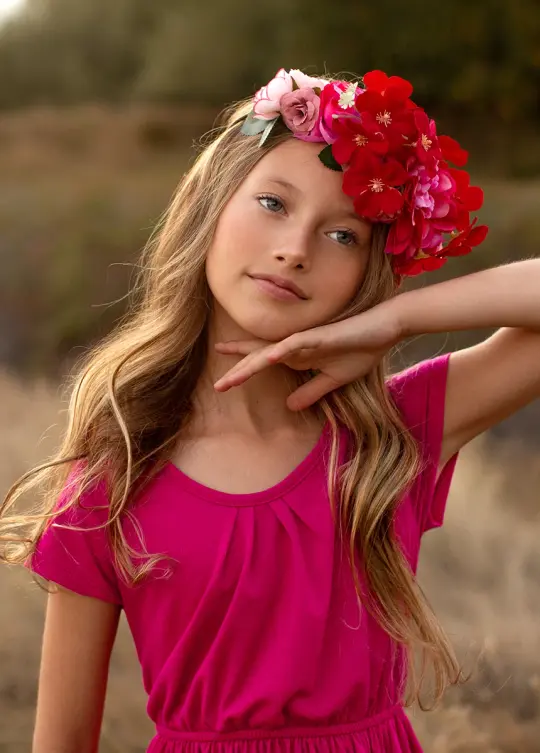 Flora Crown in Crimson Blush