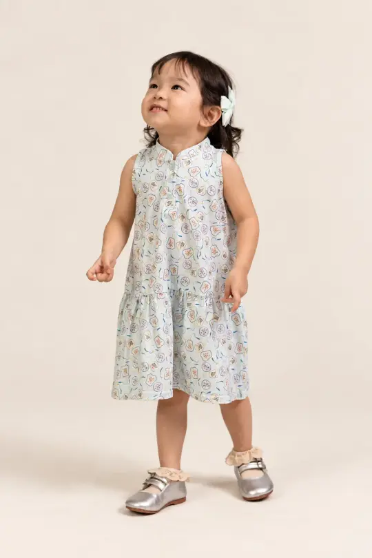 Naomi Cheongsam - Blue Fans