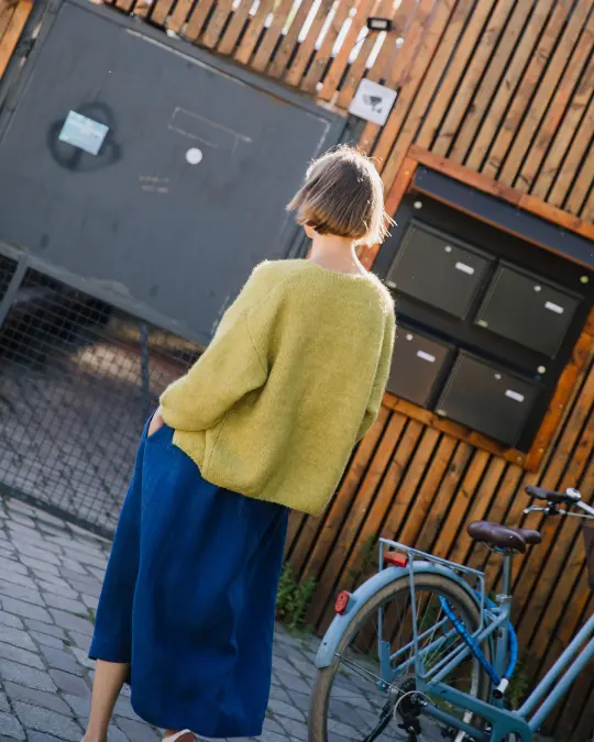SION gathered linen skirt