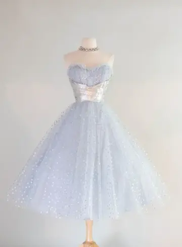 Sequins Glitter Tulle Women's Homecoming Dress Pale Blue Corset Short Prom Dress RS2358