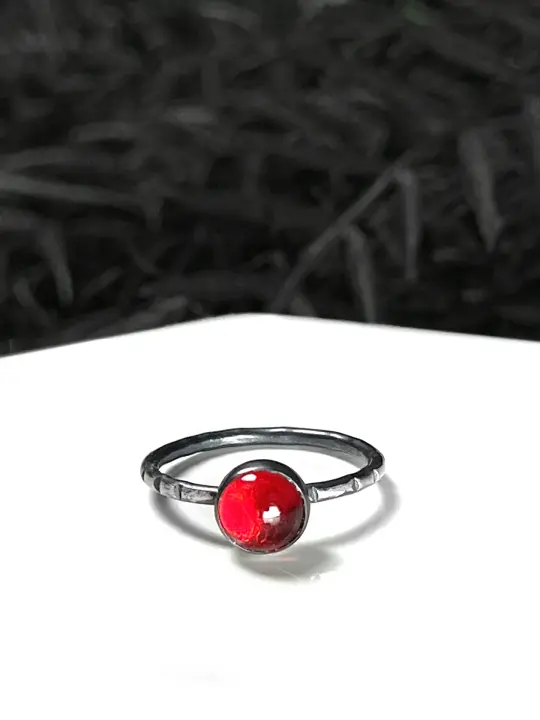 Vintage Red Glass Ring