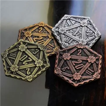 D20 Metal Coin – 2-Sided Die Flip Coin for DnD Decision Making