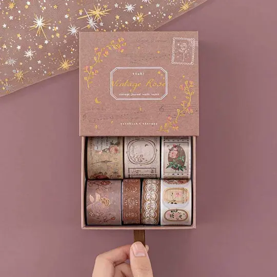 Tsuki ‘Vintage Rose’ Washi Tape Set ☾