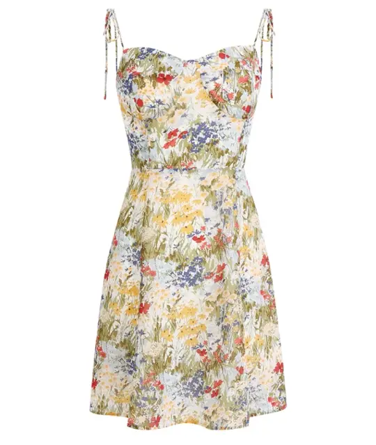 French holiday style short floral 2025 new suspender skirt small dress R2639