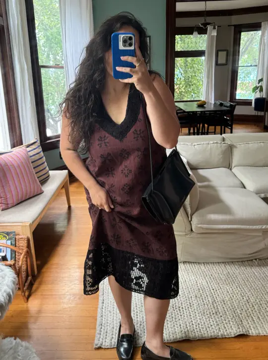 sample sale | crochet beth dress ganache | XXS