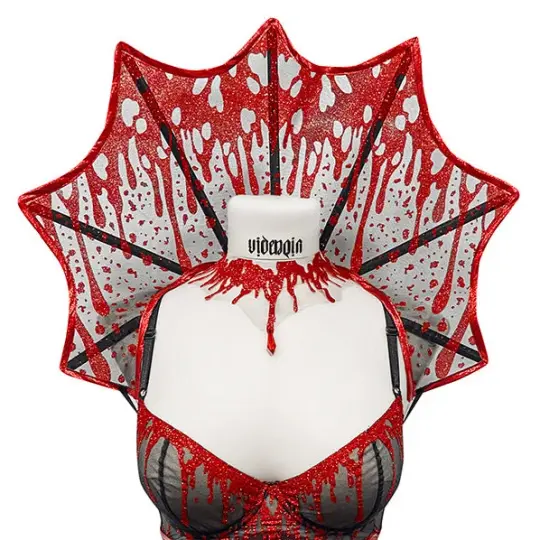 BLOOD DRIPS COLLAR / MEDIUM (BLACK)