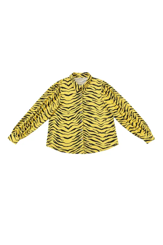 Boss Blouse Soft Linen Tiger Stripe