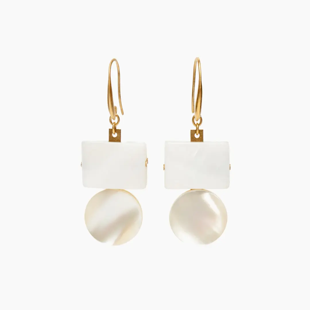 Mother of Pearl Geometric Earrings