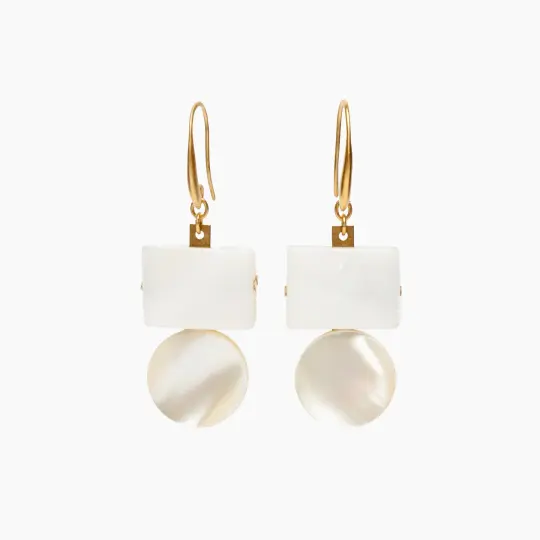 Mother of Pearl Geometric Earrings