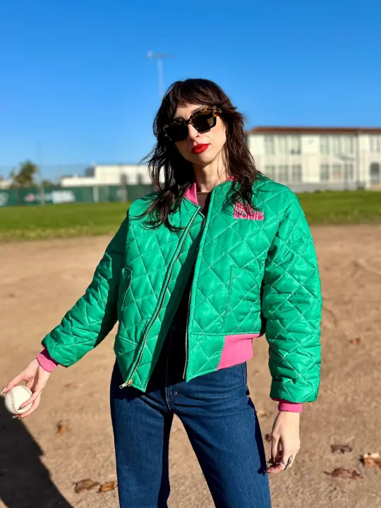 Bomber Jacket Green/Pink