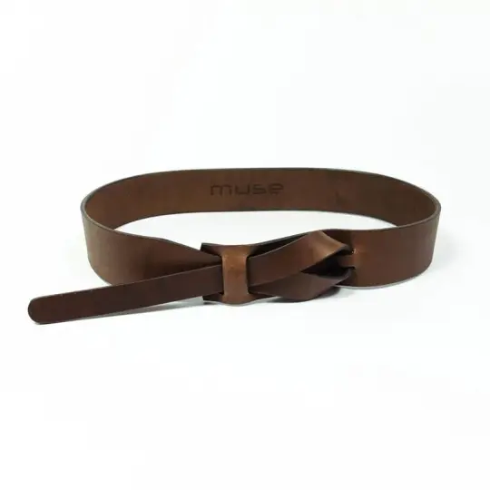 Buckleless Wide Leather Belt