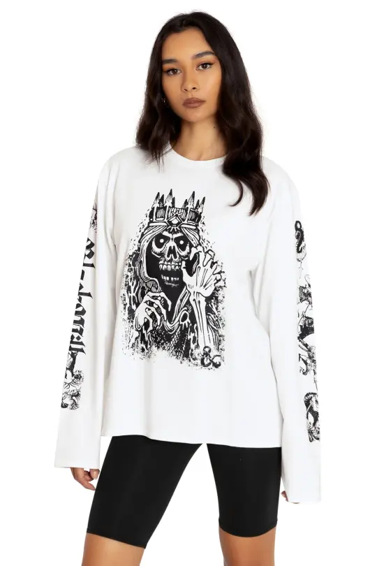 Lich Long Sleeve Oversized Boyfriend Tee