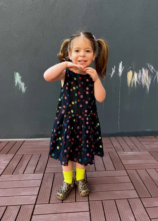 kids daisy dress | spring 26 | polka