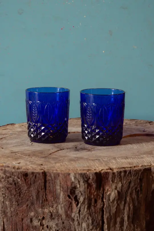 Vintage Cobalt Glasses Set