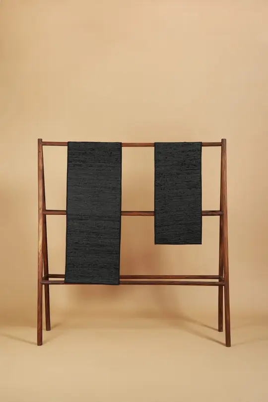 Black and white textured table runner