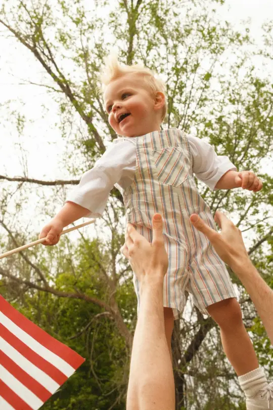 Baby Boys Alex Overalls in Heritage Stripe