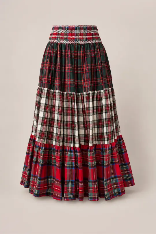 Zoey Skirt in Mixed Plaid