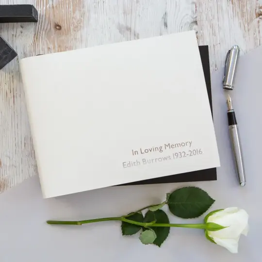 Personalised In Loving Memory Leather Condolence Book