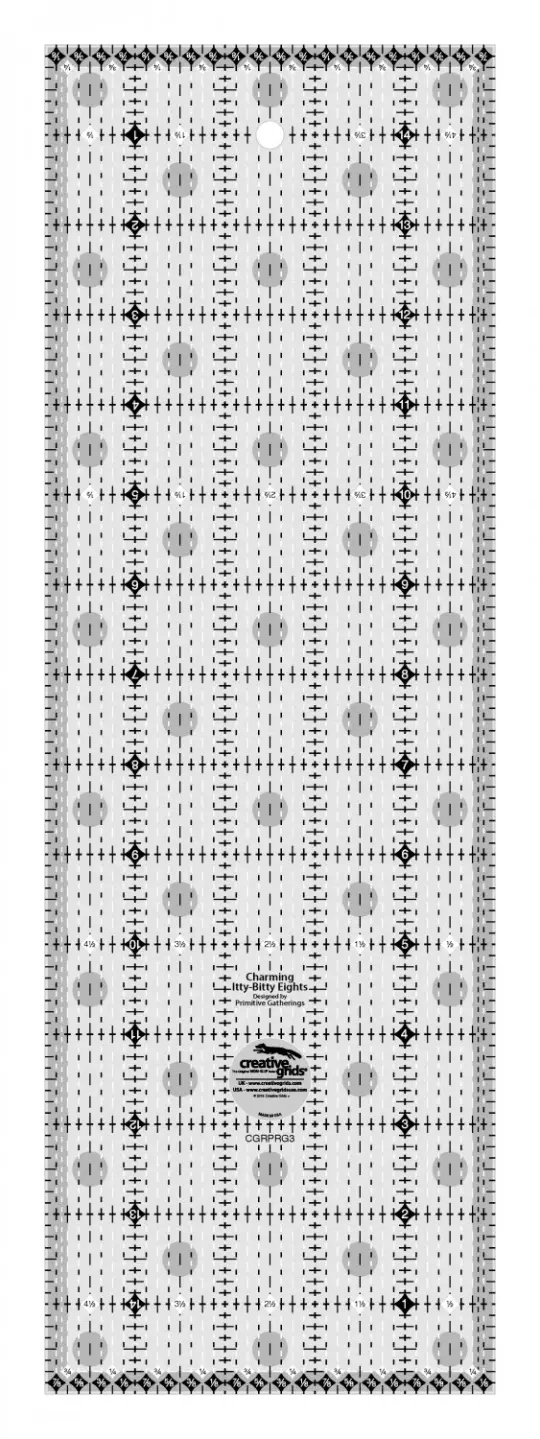 Creative Grids Charming Itty-Bitty Eights 5in x 15in Quilt Ruler