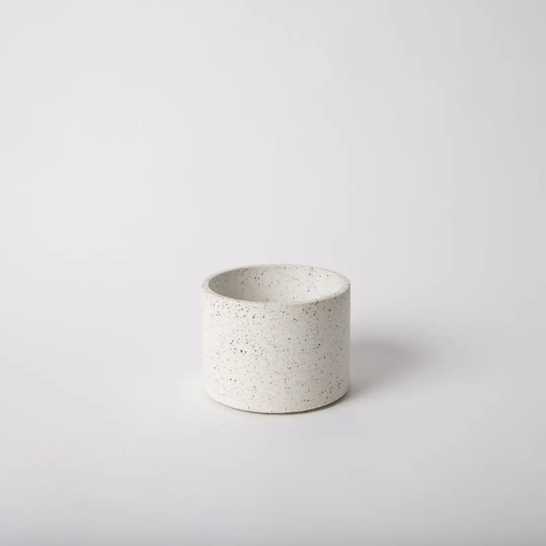 4" Vessel in White Terrazzo