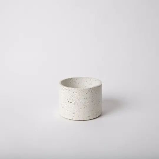4" Vessel in White Terrazzo