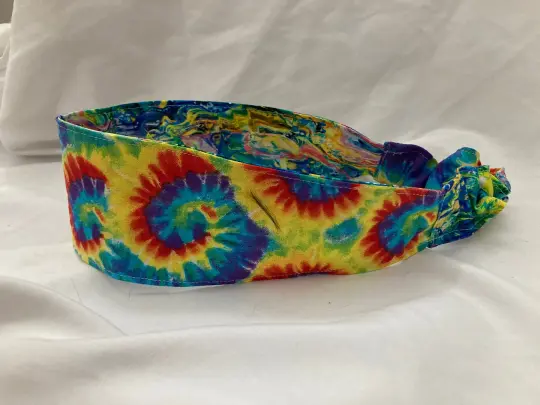 SALE - Rainbow Tie Dye Reversible Headband