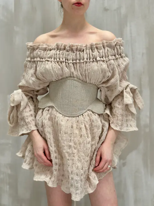 SS23 Contour Corset Belt in Burlap Linen (Ecru)