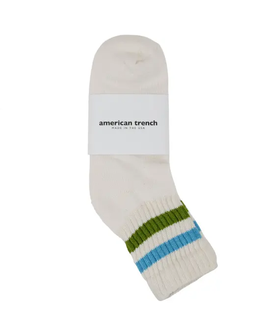 American Trench The Retro Stripe Quarter Crew Col. Blue/Chive