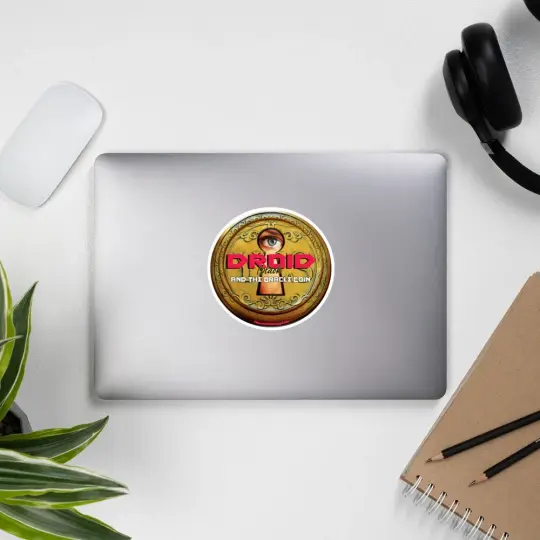 Droid Black & The Oracle Coin Bubble-Free Vinyl Stickers | Available in 3 Sizes!