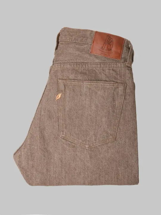 Pure Blue Japan BR-14oz-019 "Sulfur Brown" 14oz Relaxed Tapered Jeans