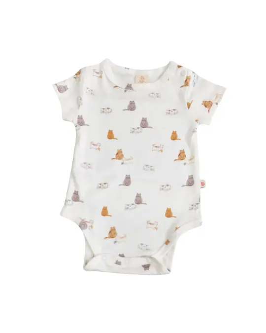 Short-Sleeve Onesie - Sleepy Cats