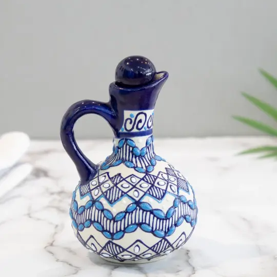 Coyoacán Hand-Painted Ceramic Oil Cruet