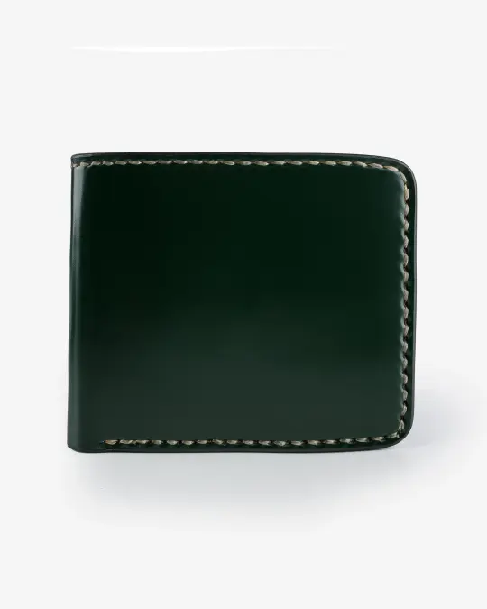 Slimline Small Shell Cordovan Wallet - Green