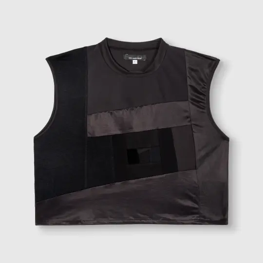 black 'all-over reroll' cropped tank top