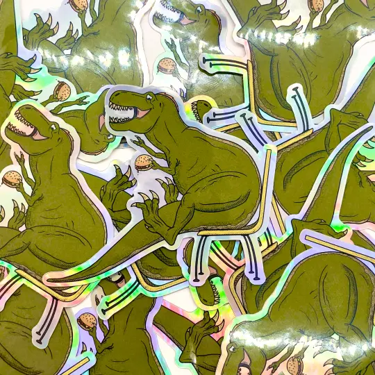 Dino Burger Sticker