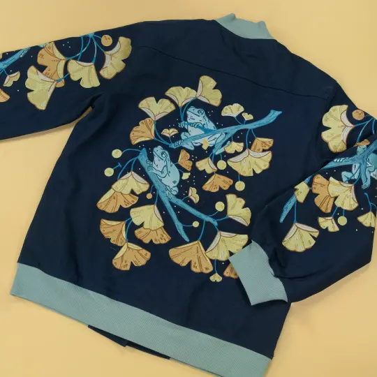 [COTTON TWILL JACKET] Frog & Ginkgo
