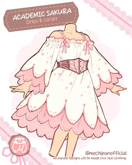 (Interest Check) Academic Sakura Dress w/ Corset & Cardigan (In Development)